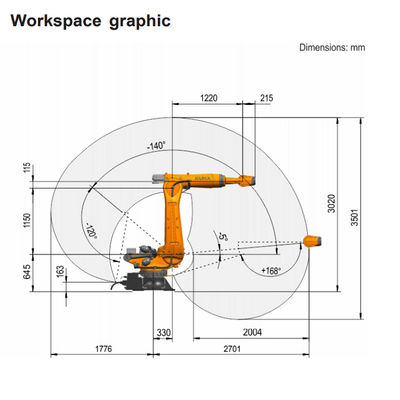 6 Axis Robot Arm KR 210 R2700-2 Sebagai Mesin Pick And Place Untuk Menangani Palletizing
