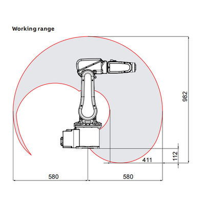 ABB IRB120 Dengan Lengan Robot 6 Sumbu Dengan Payload 3kg Mencapai 580mm Untuk Memilih Dan Menempatkan Sebagai Mesin Perakitan