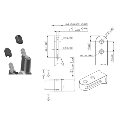 Stroke Besar 2 Finger Gripper Digunakan Dengan Robot Kolaborasi UR 5E Untuk Suku Cadang Peralatan Penanganan Material