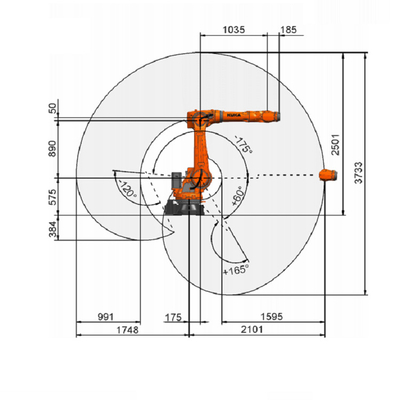 Robot Cerdas KR 70 R2100 PA Pallet Robotics Gripper KUKA Industrial Robot