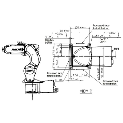 Menangani Lengan Robot MZ01-01 Lengan Robot 6 Sumbu Sebagai Robot Industri Ringkas