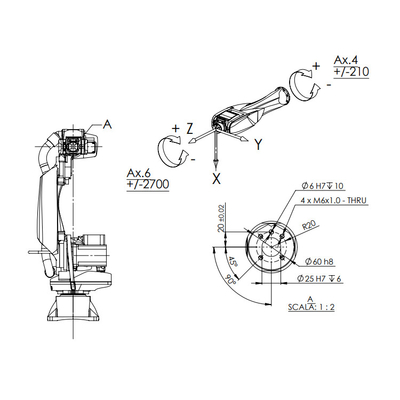 Pembalap Manipulator Jangkauan Tinggi-7-1.4 Dengan Jangkauan 1436MM Sebagai Robot Industri 6 Sumbu Untuk Mesin Las ZARC
