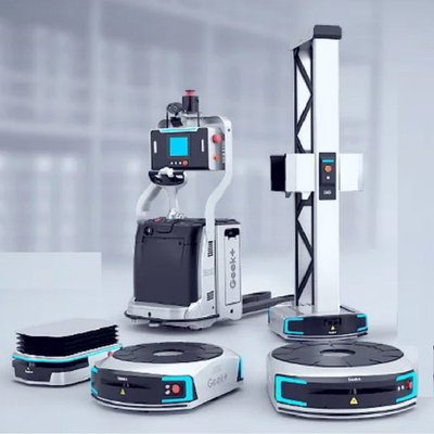 agv robot agv helmet Geek+ AGV card P500R bekerja dengan robot industri dan cobot