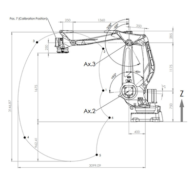 COMAU PAL-260-3.1 260KG Payload Robot Arm Untuk Penanganan Dan Palletizing