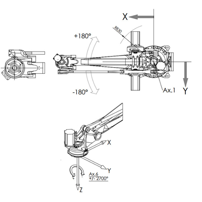 COMAU PAL-260-3.1 260KG Payload Robot Arm Untuk Penanganan Dan Palletizing