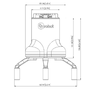 ONrobot Three Finger Adaptive Gripper 3FG15 Listrik Untuk Robot ABB KUKA