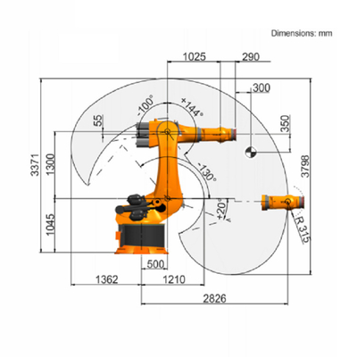 KR 500 R2830 Welding KUKA Robot Arm Dengan Nilai Payload 500 Kg Welding Obor
