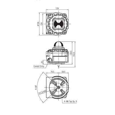 YT-850M Steel Pneumatic Parts Limit Switch Box Untuk Valve