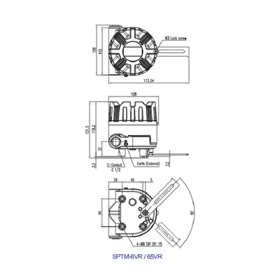 Aksesoris Katup Kontrol SPTM-V6 Bagian Pneumatik Pemancar Posisi Cerdas