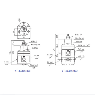 Lock Up Electric Control Valve Steel Positioner YT-400S