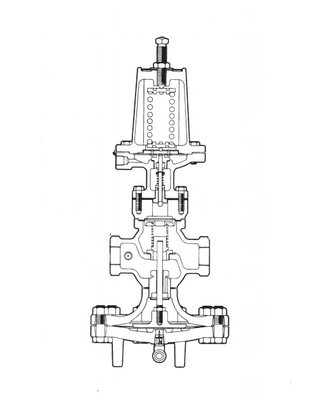 Regulator Tekanan Dioperasikan Pilot Besi Cor 25P 4&quot;
