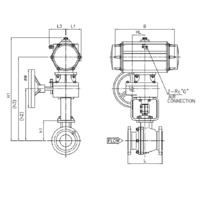 310K Pneumatic Control Valve 6300RC Actuator Untuk Mengontrol Gas Cair