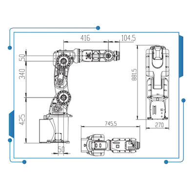 6 Axis Mini Industrial Robot Arm GBS8-K950 Perakitan Dengan Gripper