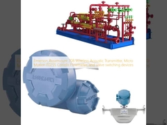 Emerson Rosemount 708 Wireless Acoustic Transmitter, Micro Motion F025S Coriolis Flowmeter, dan alat pemutar katup